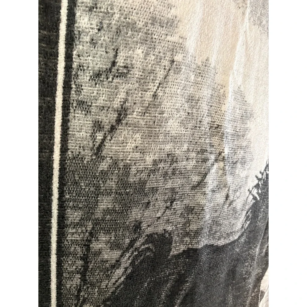 Vtg Biederlack Throw Blanket Horses Reversible Black Gray White Made USA 53x74
